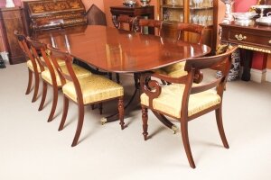 Antique George III  8 Foot 6" Twin Pillar Dining Table & 8  Chairs 18th C | Ref. no. A2036a | Regent Antiques