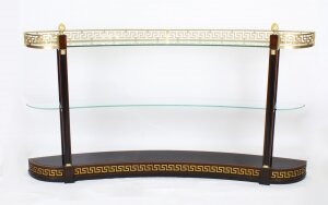 Vintage Versace Ormolu Mounted Curved Glass Display Unit 20th Century