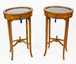 Antique Pair Edwardian Satinwood Painted Bijouterie Display Tables Circa 1900 | Ref. no. A2081 | Regent Antiques