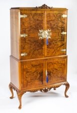 Vintage Burr Walnut Cocktail Drinks Dry Bar Cabinet & Glassware Mid 20th C | Ref. no. A2085 | Regent Antiques