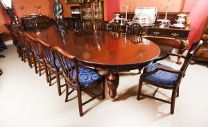 Antique 19th C 16ft Flame Mahogany Extending Dining Table & 16chairs | Ref. no. A2129a | Regent Antiques