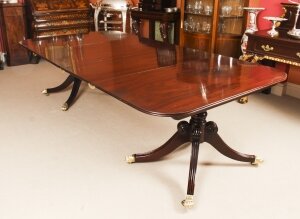 Antique 8ft 8" Irish Regency Twin Pillar Mahogany Dining Table C1820 19th C | Ref. no. A2130 | Regent Antiques