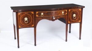 Antique George III Flame Mahogany Serpentine Sideboard 18th Century