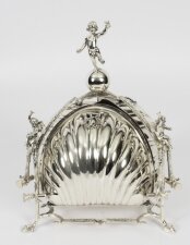Antique Silver Plate Triple Shell Shaped Sweets Biscuit Box c.1890 19th C | Ref. no. A2167b | Regent Antiques