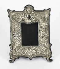 Vintage Flowers & Cherubs Sterling Silver Photo Frame 20th C  34x25cm | Ref. no. A2170b | Regent Antiques