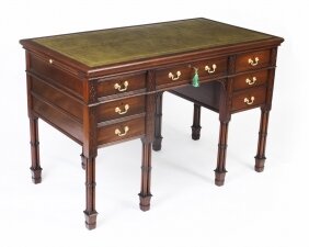 Antique Chinese Chippendale Writing Table Desk by Edwards & Roberts 19th C