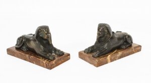 Antique Pair of French Bronzes Recumbent Sphinxes C1860 19th C | Ref. no. A2214 | Regent Antiques