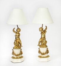 Antique Pair French Ormolu Cherub Candelabra Table Lamps  20th C | Ref. no. A2242 | Regent Antiques