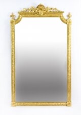 Antique Large French Giltwood Wall Mirror 204x125cm 19th C
