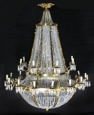 Antique  Louis Revival 36 light Ballroom Cut Crystal Tent Chandelier c1920 | Ref. no. A2260a | Regent Antiques