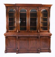 Antique English Flame Mahogany Library Breakfront Bookcase 19th C | Ref. no. A2266 | Regent Antiques