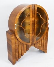 Antique Art Deco Figured Walnut Rocket Display Cabinet c.1920 | Ref. no. A2305 | Regent Antiques