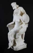 Antique Large 83cm tall Alabaster Sculpture P. Emilio Fiaschi Circa 1890 19th C