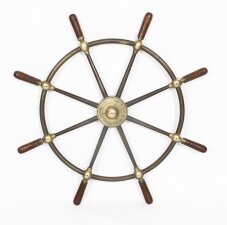 Antique 8-Spoke Brass & Walnut Ships Wheel  Brown Bros Edinburgh 20th C | Ref. no. A2319 | Regent Antiques