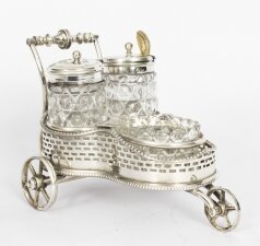 Antique Victorian Silver Plated Motoring Cruet Set 19th C