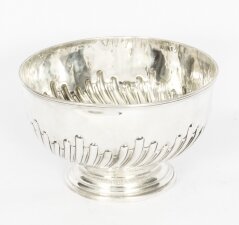 Antique Sterling Silver Punch Bowl Walker & Hall 1893 19th C