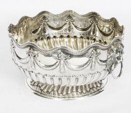 Antique Victorian Silver Punch Bowl Frederick Elkington 1884 19th C