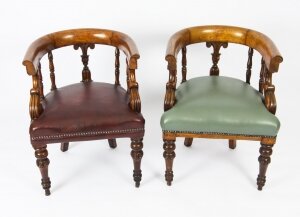 Antique Victorian Pair Mahogany Library Armchairs c.1860 19th C | Ref. no. A2367 | Regent Antiques