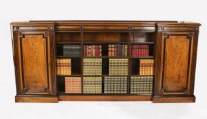 Antique William IV Low Breakfront Bookcase Sideboard 19th Century