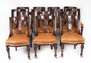 Antique Set 14 Scottish Athenian Dining Chairs C1815 19th Century