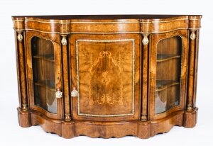 Antique Victorian Serpentine Burr Walnut Marquetry Credenza 19th C | Ref. no. A2400 | Regent Antiques