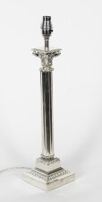 Antique Victorian Silver Plated Corinthian Column Table Lamp 19th C | Ref. no. A2408b | Regent Antiques