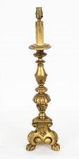 Vintage Italian Gilt Table Lamp Mid 20th Century