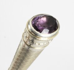 Antique Austrian Amethyst Sterling Silver Walking Stick Cane Adam Schied C 1900 | Ref. no. A2460 | Regent Antiques