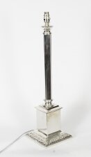 Antique Large 2ft Victorian Silver Plated Doric Column Table Lamp 19th C | Ref. no. A2467c | Regent Antiques