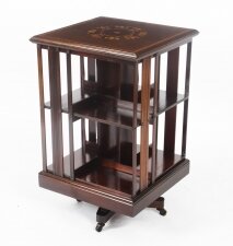 Antique Victorian Marquetry Inlaid Revolving Bookcase 19th C | Ref. no. A2473 | Regent Antiques