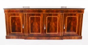 Bespoke Handmade Enormous Flame Mahogany 4 Door Sideboard