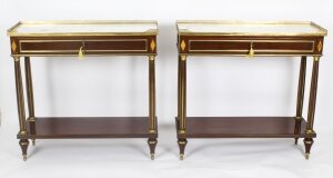Antique Pair Russian Ormolu Mounted Console Tables C1840 19th C