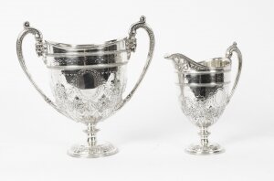 Antique Victorian Silver Plated Cream Jug & Sugar Bowl 1880 19th C