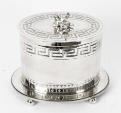 Antique Neo classical Silver Plated Biscuit Sweet Box Munsey 1840 19th C
