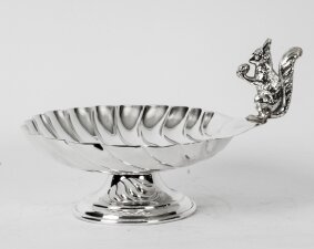 Antique Victorian Silver Plated Squirrel Nut Dish C1880