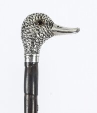 Antique Walking Stick Cane Sterling Silver Duck Head Handle 1938  20th C | Ref. no. A2533 | Regent Antiques