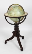 Antique Terrestrial Library Globe on Stand by Jordglob Sweden C1920