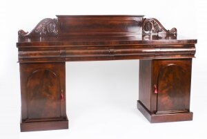 Antique Victorian Pedestal Sideboard Circa 1850 19th Century