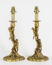 Antique Pair French Ormolu Rococo Cherub Table Lamps  C1870 19th C | Ref. no. A2551 | Regent Antiques