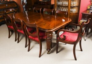 Antique Early Victorian Extening Dining Table by Gillows 19th C & 8 chairs