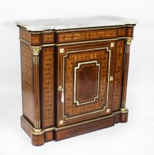 Antique French Napoleon III Parquetry Cabinet 19th C