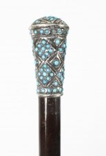Antique French Silver  Turquoise Walking Cane Stick 19th Century | Ref. no. A2584 | Regent Antiques