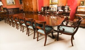Vintage 16ft Dining Table by William Tillman &18 dining chairs 20th C