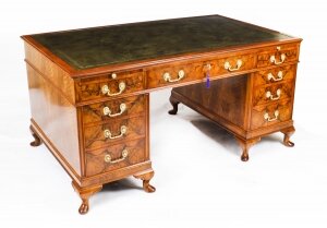 Antique 5ft2" Burr Walnut Partners Pedestal Desk C1920  20th C | Ref. no. A2660 | Regent Antiques