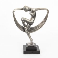 Antique Art Deco Bronze Sculpture of a Dancer Max le Verrier Paris C1930