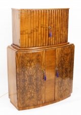 Antique Art Deco Burr Walnut Half Moon Cocktail Bar c.1920 | Ref. no. A2733 | Regent Antiques