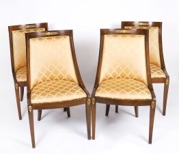 Vintage Set of Four French Empire Revival Gondola Side Chairs 20th C