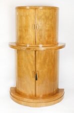 Antique Art Deco Satinwood Cocktail Cabinet by Hille & Glassware C1920