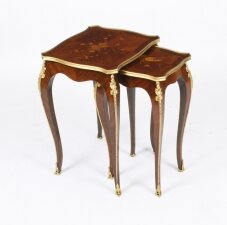 Antique French Louis XV Revival Ormolu Mounted Nest Tables C1880