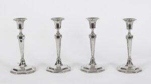 Antique Set 4 Sterling Silver Candlesticks by  Hawkesworth Eyre & Co 1920 | Ref. no. A2780 | Regent Antiques